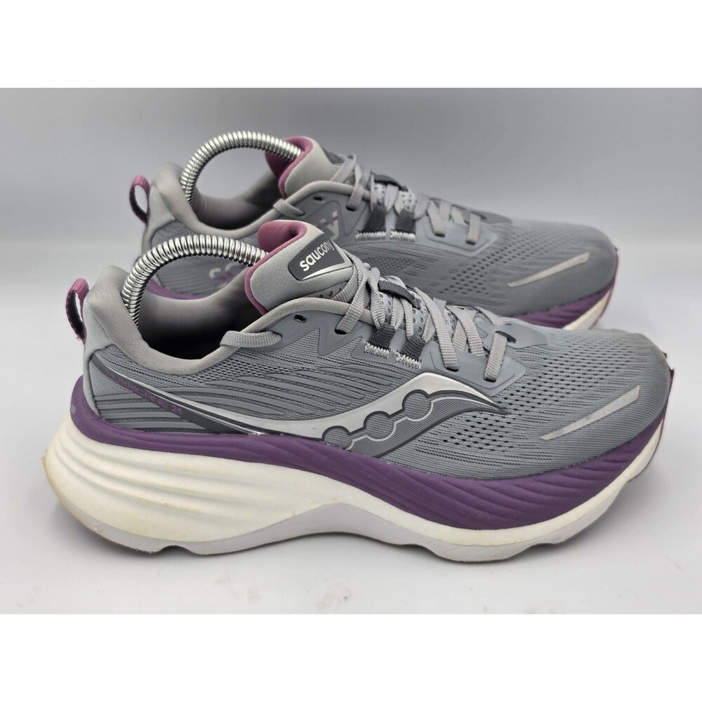 Saucony Hurricane 24 Womens Size 8.5 Gray Purple Athletic Running Shoes Sneakers